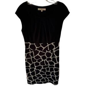 Evan Picone 16 black and gray above the knee bodycon dress.